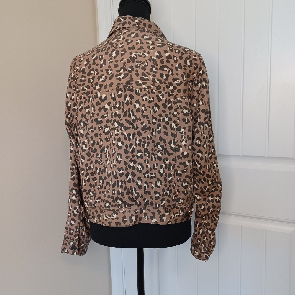 Rails Steffi Linen Blend Lightweight Jacket Women's Sz Medium Leopard - Picture 5 of 14
